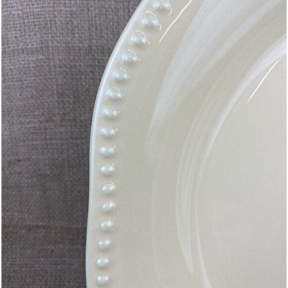 Pottery Barn Emma Beaded Yellow Serving Platter 12.5in - Picture 2 of 8